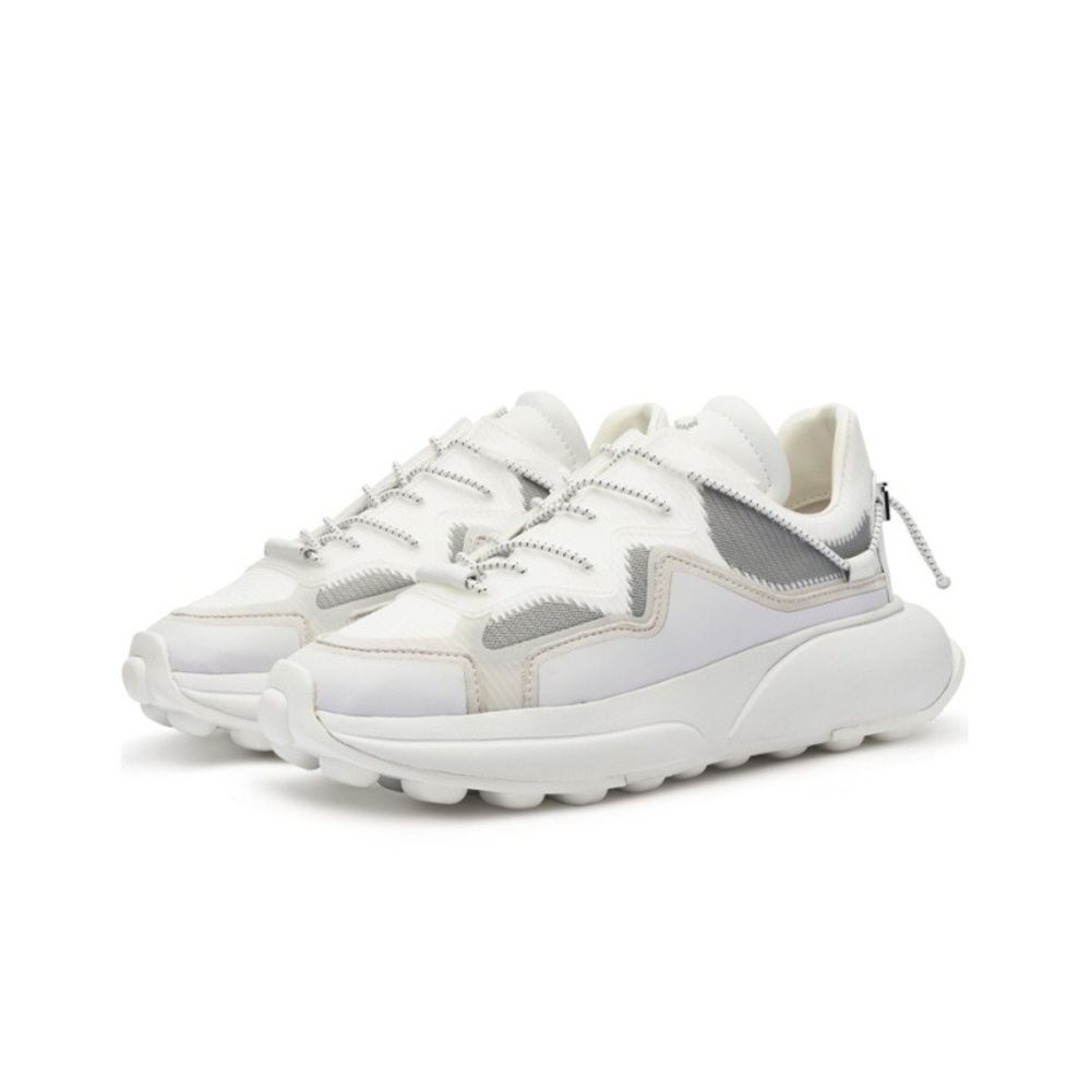 Stylish White and Gray Sneakers